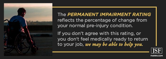 Permanent Impairment Rating is the percent change from pre-injury condition.