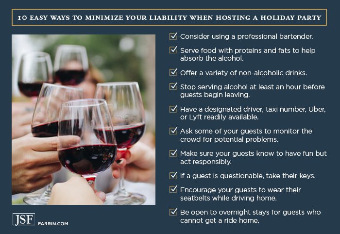 Checklist to lessen liability as a party host.