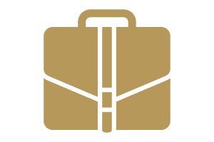 Gold briefcase icon.