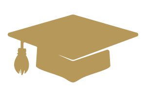 Gold mortar board cap
