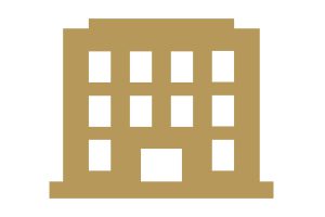 Gold office building icon
