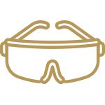 Gold safety goggles icon