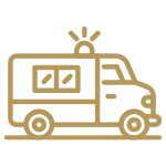 Gold ambulance icon