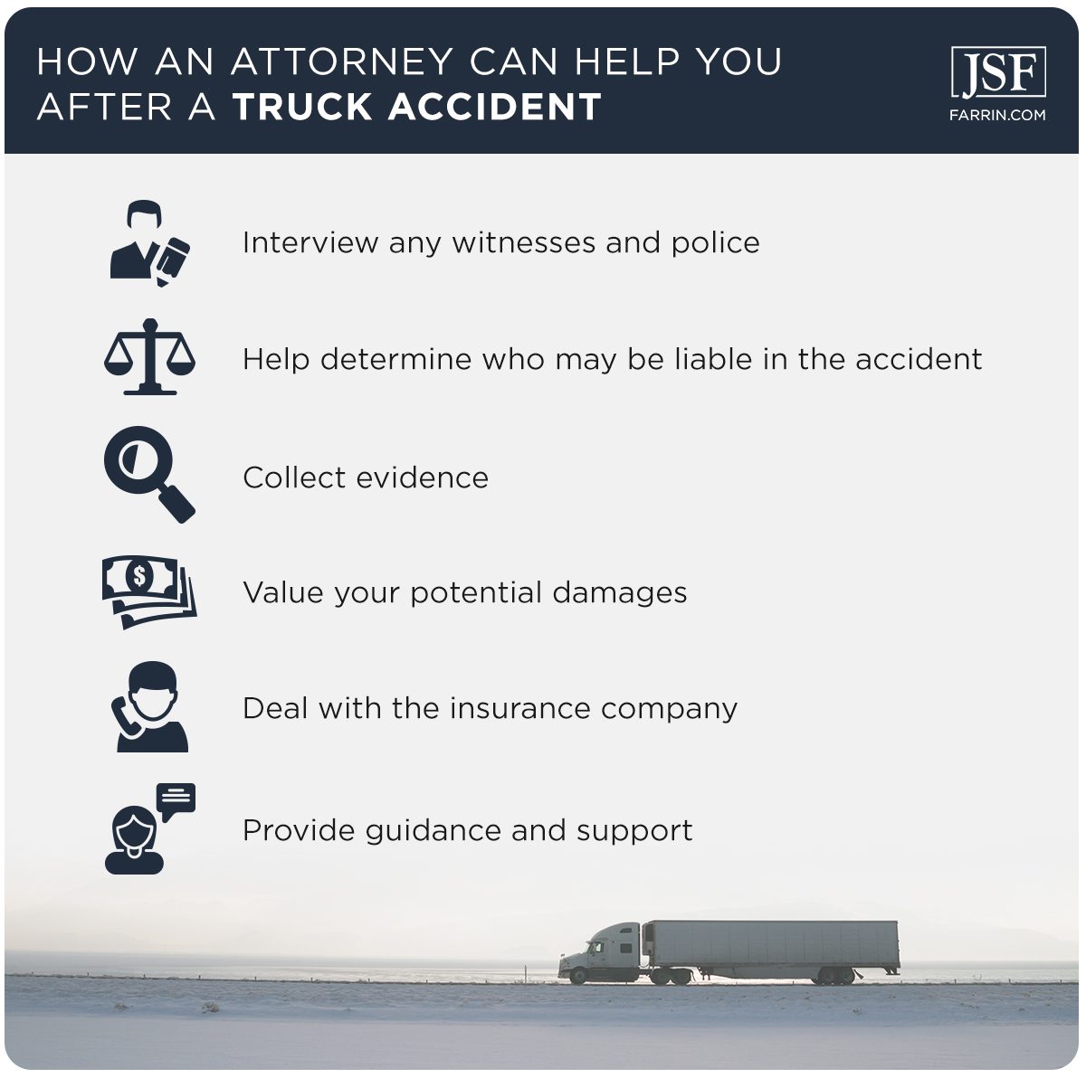 how an attorney can help you after a truck accident graphic