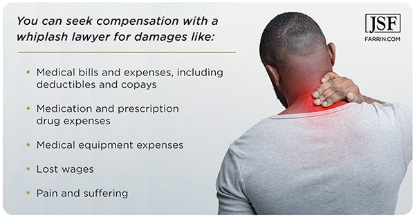 A whiplash injury lawyer can help pursue damages like medical bills, lost wages & medications.