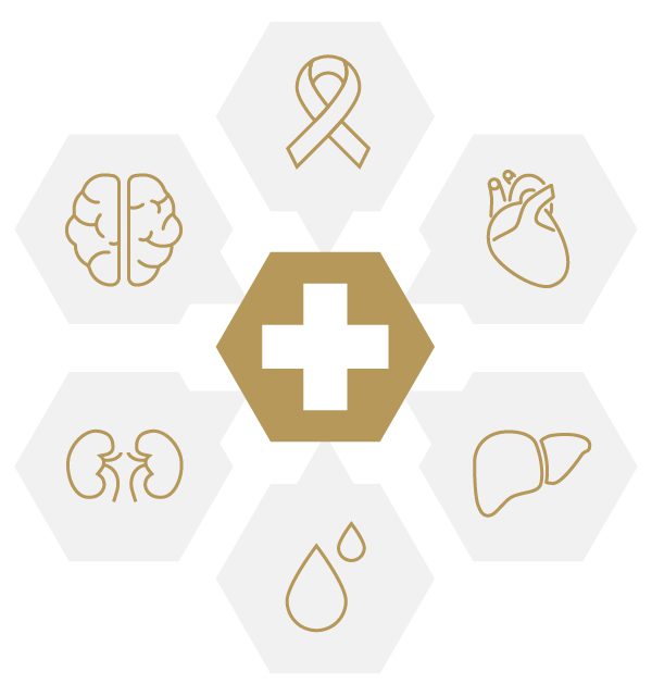 Registry of diseases including cancer, blood, liver, heart, kidney & brain disease.