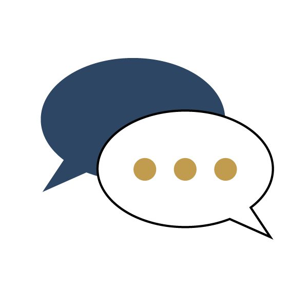 Icon of two speech bubbles.