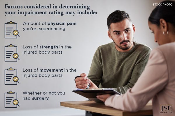 Factors considered in determining your impairment rating may include whether or not you had surgery.