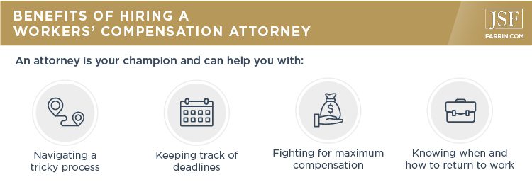The benefits of hiring a workers' comp attorney from the Law Offices of James Scott Farrin.