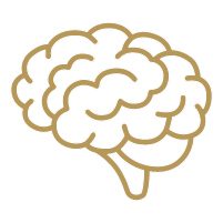 Gold icon of three spinal vertebra. width=
