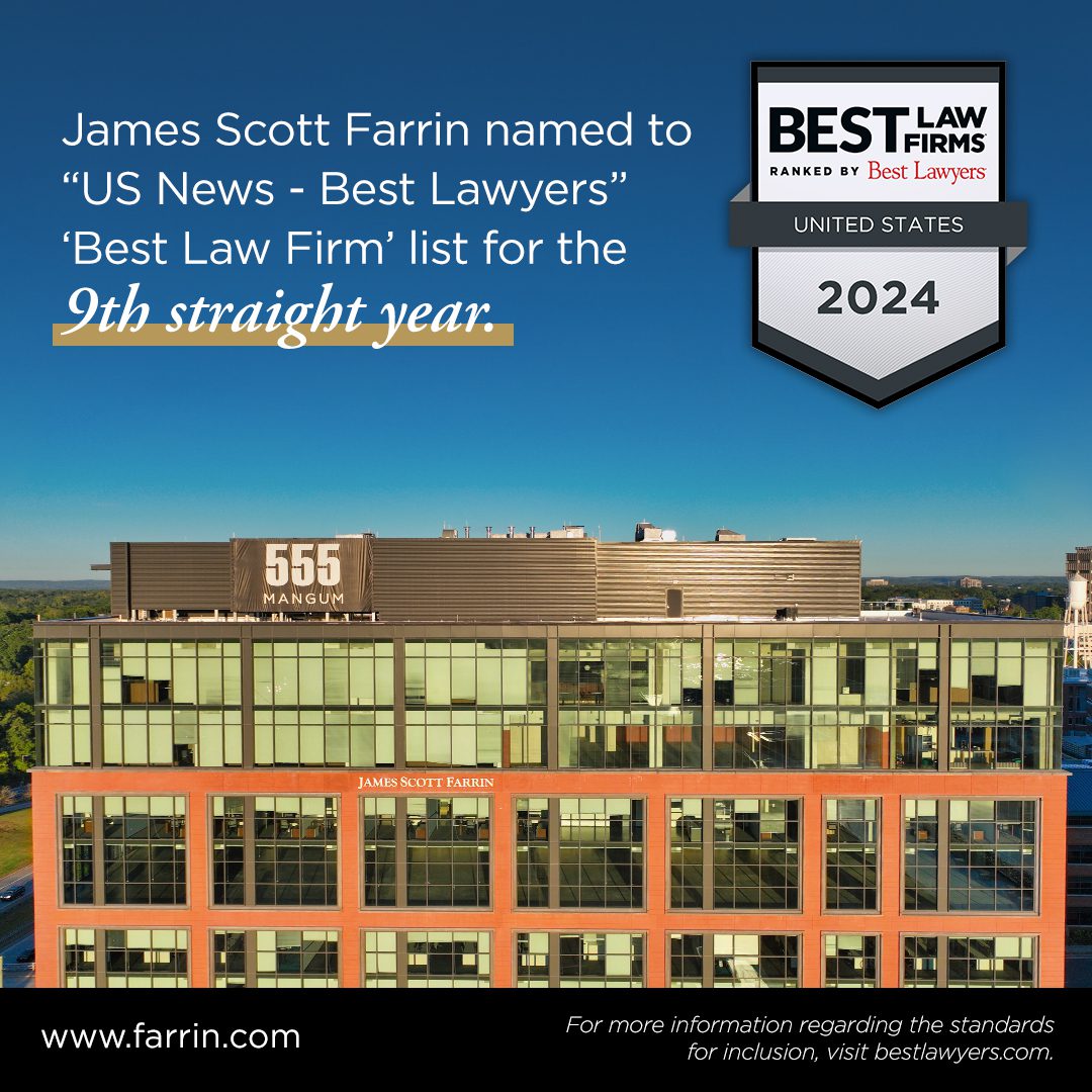 James Scott Farrin named to Best Lawyers and Best Law Firm lists for 9th straight year
