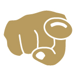 Gold icon of a finger pointing at the viewer.