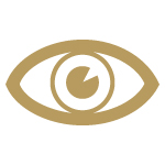 Gold icon of an eye.