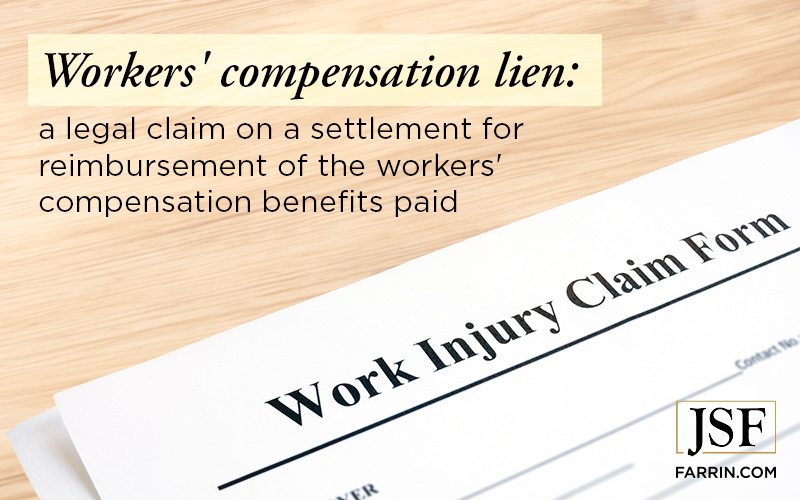 A workers' compensation lien is a legal claim on a settlement for reimbursement of the wc benefits paid.