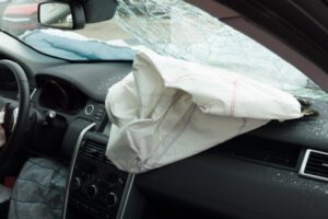 Passenger side airbag deployed in an empty car