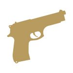 Gold icon of a handgun.