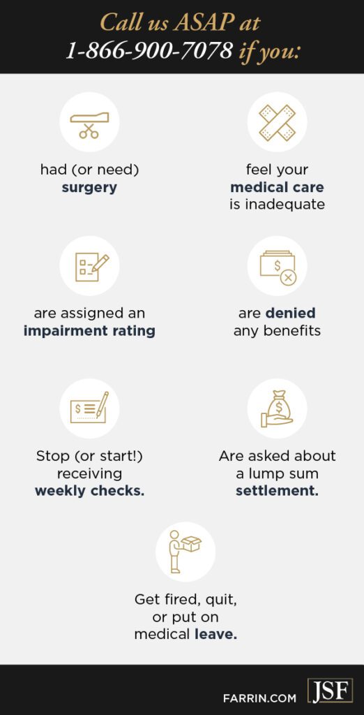 Call the Law Offices of James Scott Farrin as soon as possible if you meet any of these qualifications for workers' compensation.