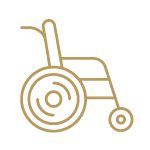 gold icon of a wheelchair
