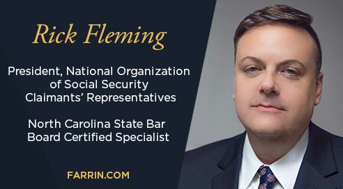 Attorney Rick Fleming, president of NOSSCR and NC state bar board certified specialist.