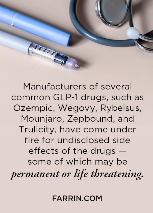 Common GLP-1 drug manufacturers have come under fire for undisclosed potentially permanent or fatal side effects.